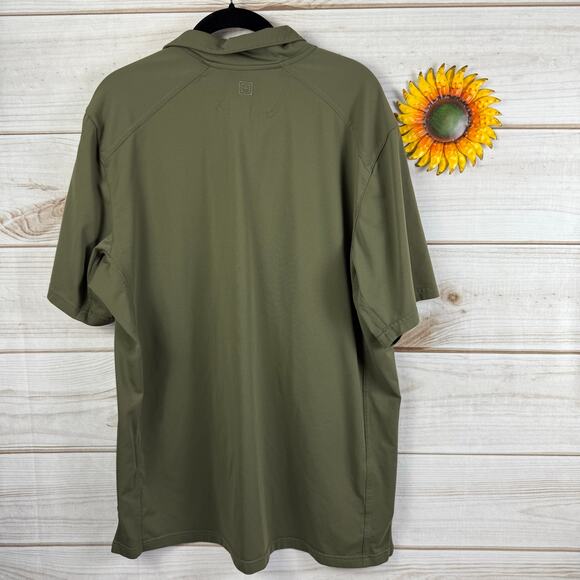 5.11 Tactical Polo Shirt Mens Olive Green Short Sleeve Casual Work - Picture 2 of 7